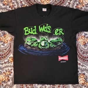 1995 Vintage Budweiser Frog Tee — Size Large